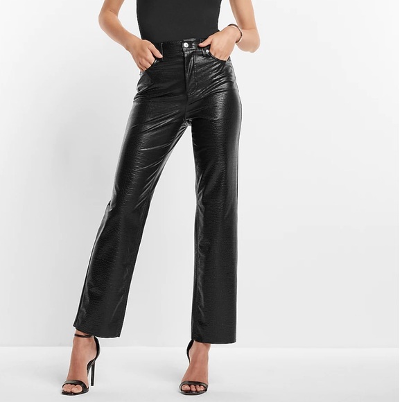 Express Pants & Jumpsuits Croc Embossed Leather Pants Poshmark